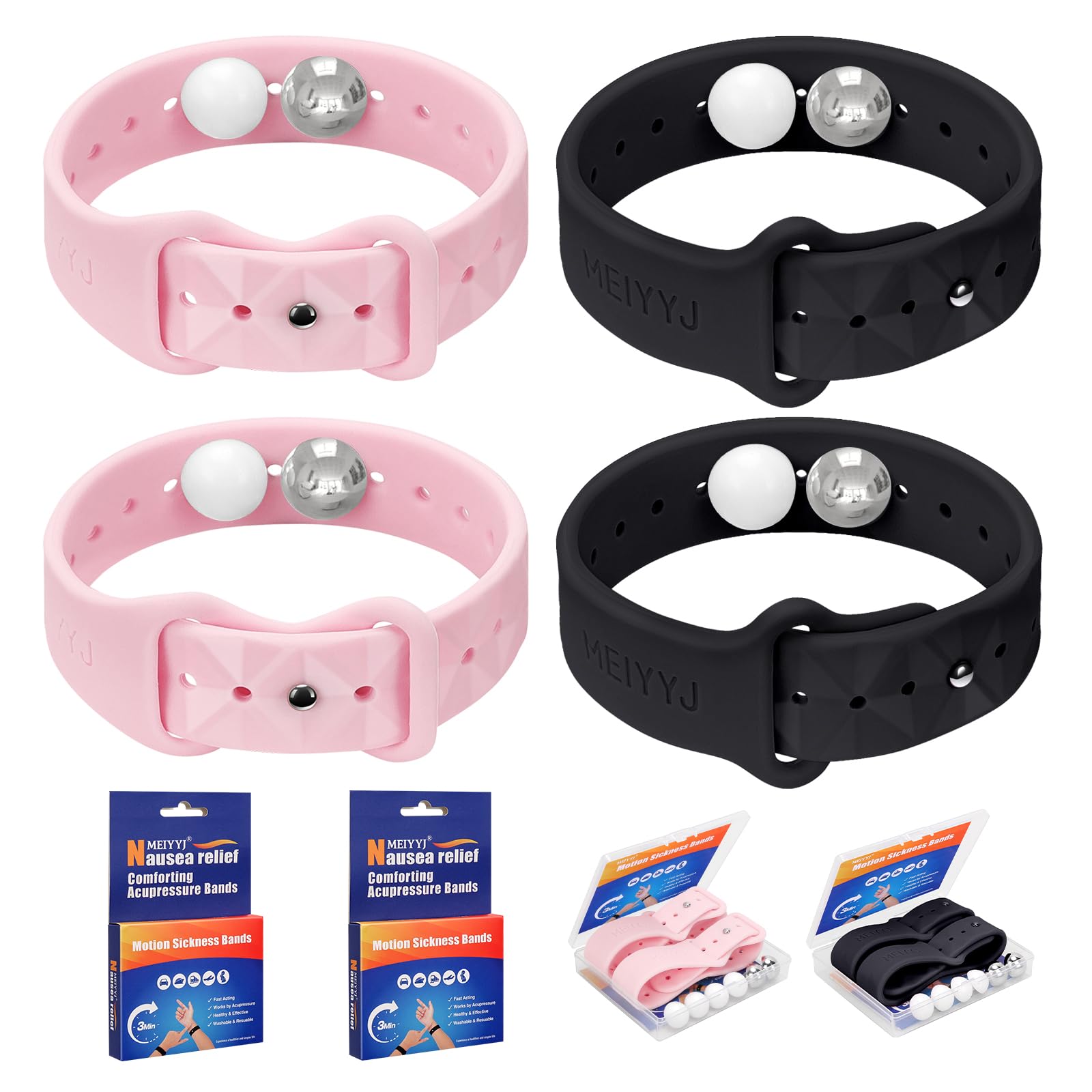 Motion Sickness Bracelets Acupressure Nausea Bands for Adult and Kids — Amazon image 19