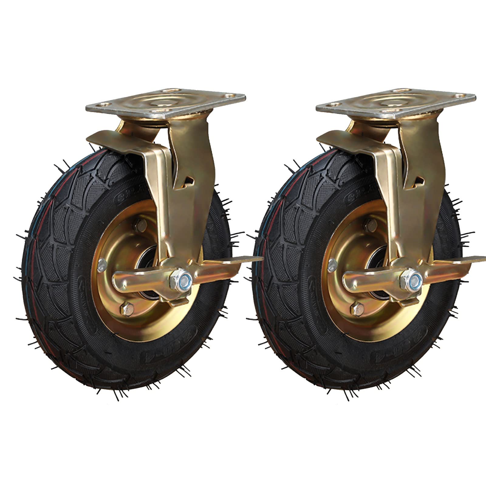 Roulettes pivotantes anti enfoncement pour diable et grand chariot
