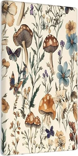 Miniatura 78 de Cubierta de interruptor de luz de palanca doble de 2 cuadras, color rosa, hongos, flores, placa de pared, placa frontal eléctrica, retro, años 70,