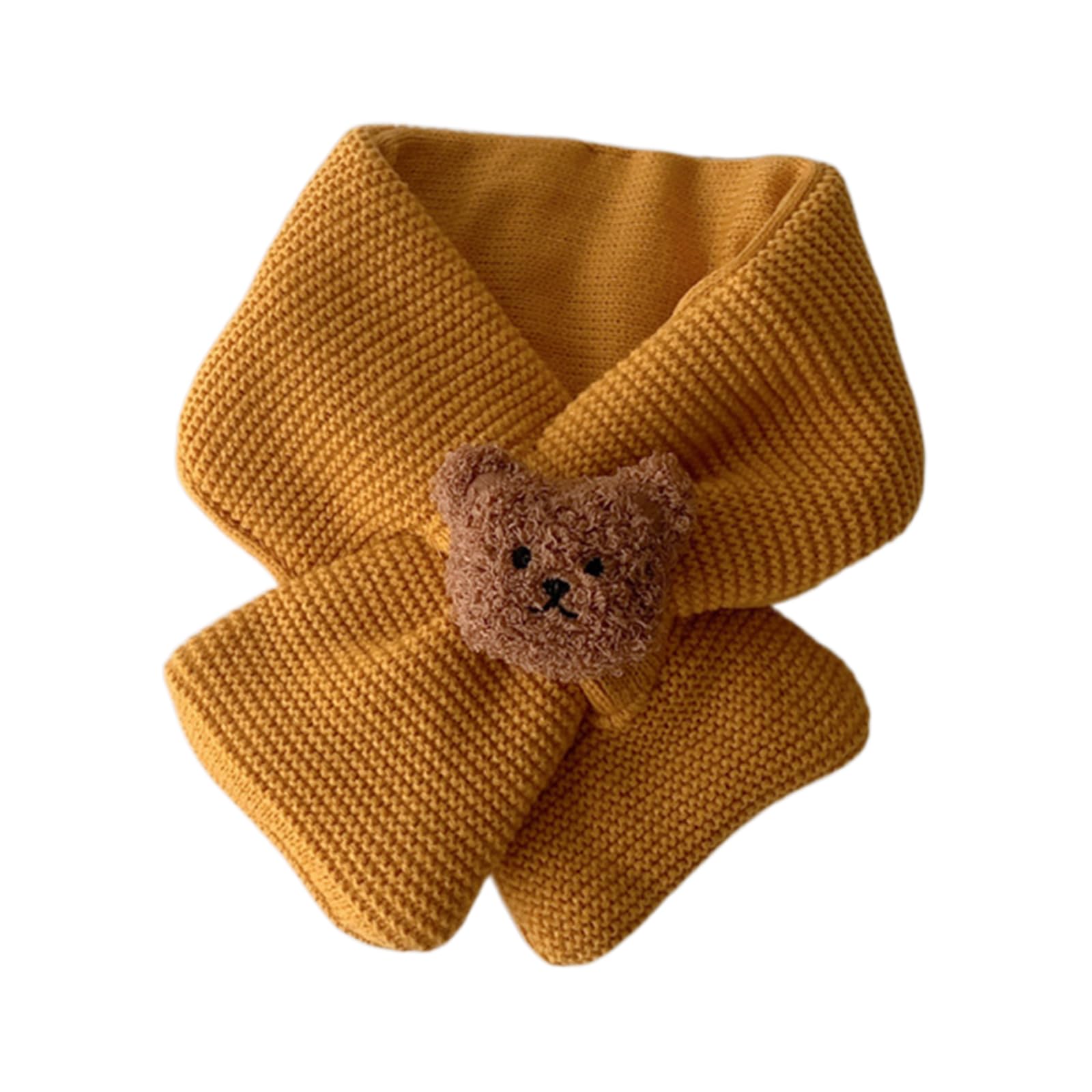 GenericCute Bear Scarf Wool Neck Cover Warm Winter Scarves for Kids Boys Girls Toddlers Infant Children Neckerchief(0-3Years)