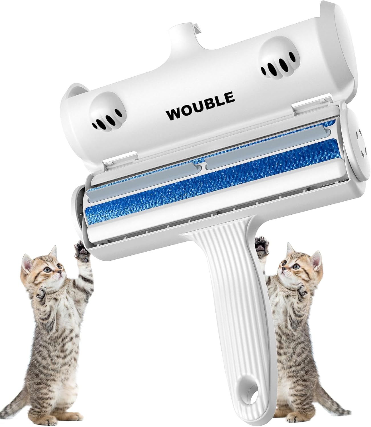 Wouble Pet Hair Remover Roller, Reusable Dog Cat Hair Removal Brush, Self Clean Pet Fur from Carpet, Furniture, Rugs, Laundry, Clothes and Bedding, Sofa, White Wouble Pet Hair Remover Roller, Reusable Dog Cat Hair Removal Brush, Self Clean Pet Fur from Carpet, Furniture, Rugs, Laundry, Clothes and Bedding, Sofa, White