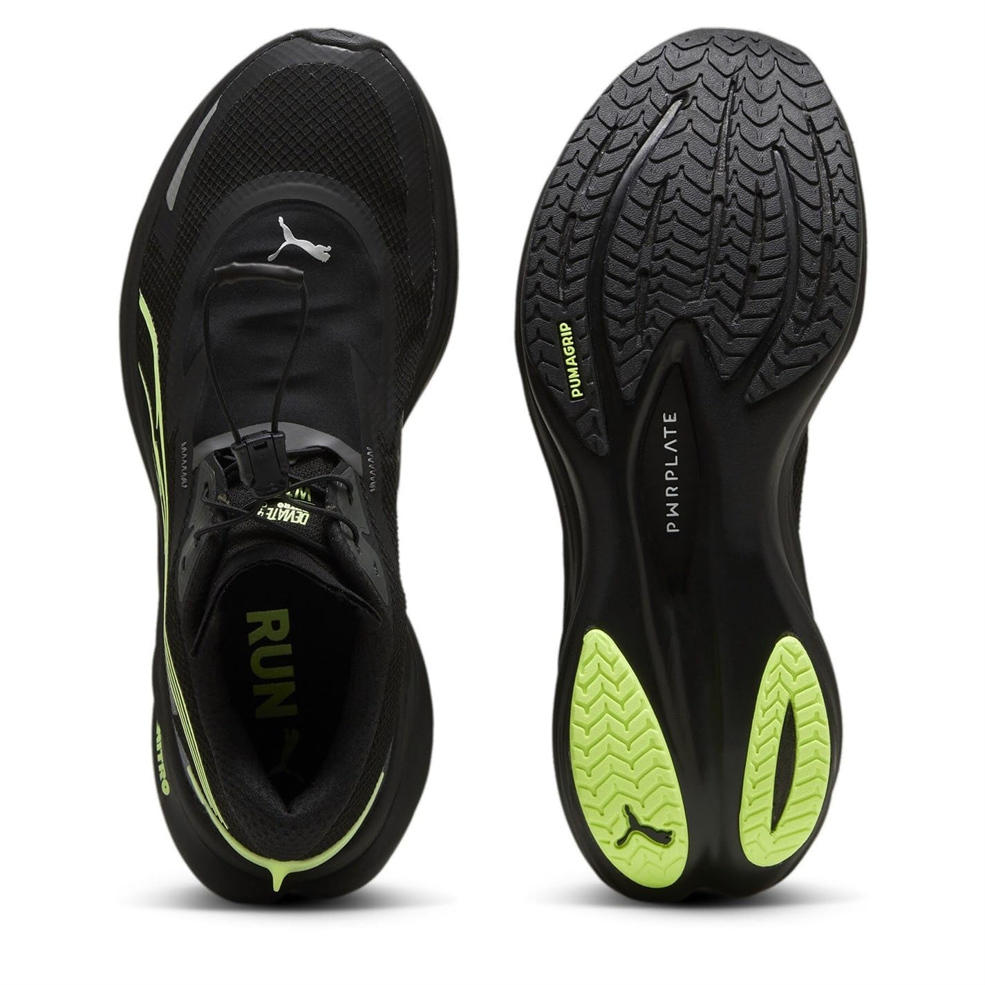 Puma Mujeres Deviate Nitro 3 WTR+ Zapatillas para Correr Zapatilla Neutral Galactic Gray/Black/Fizzy Apple - Gris Oscuro
