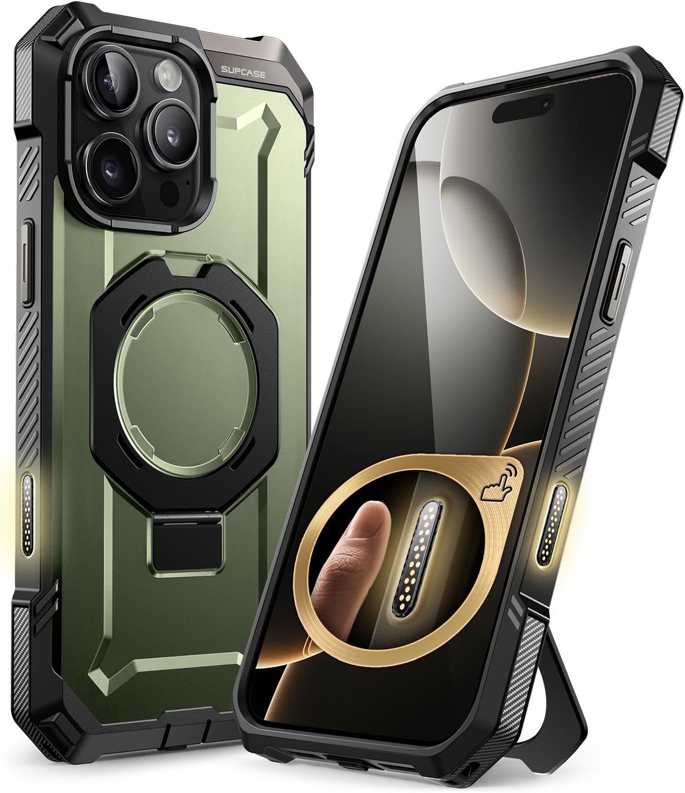 SUPCASE iPhone 16 Pro Max Case, 6.9 Inch 2024 Camera Control Button, Compatible with MagSefe Built-in Ring, Stand, Horizontal & Vertical Compatible, Ultra Strong Magnetic, Shock Resistant, Military