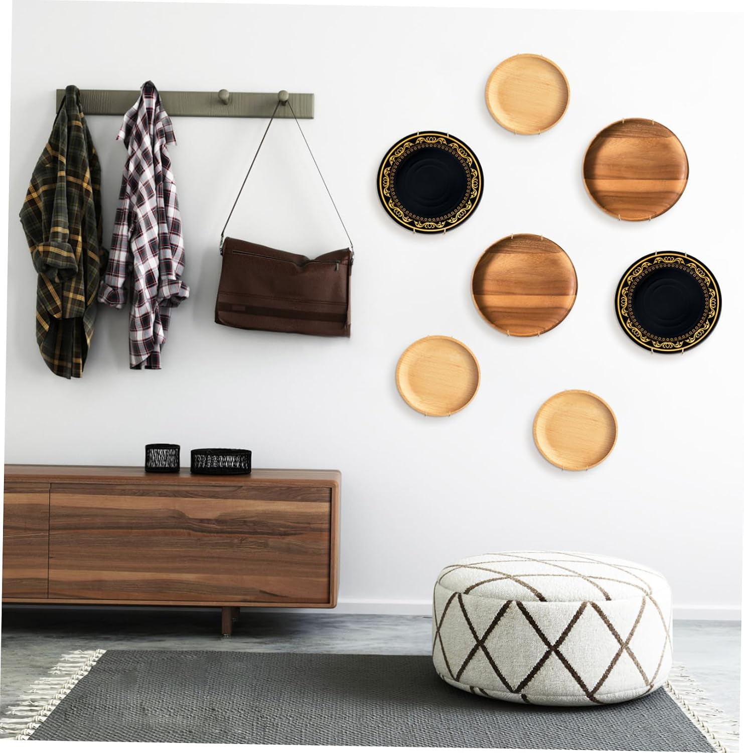 BESTYASH 12Pcs Decorative Plate Wall Holder Invisible Plate Hangers for Plates Easy to Install Wall Display Holders with Mounting Hardware for Artwork