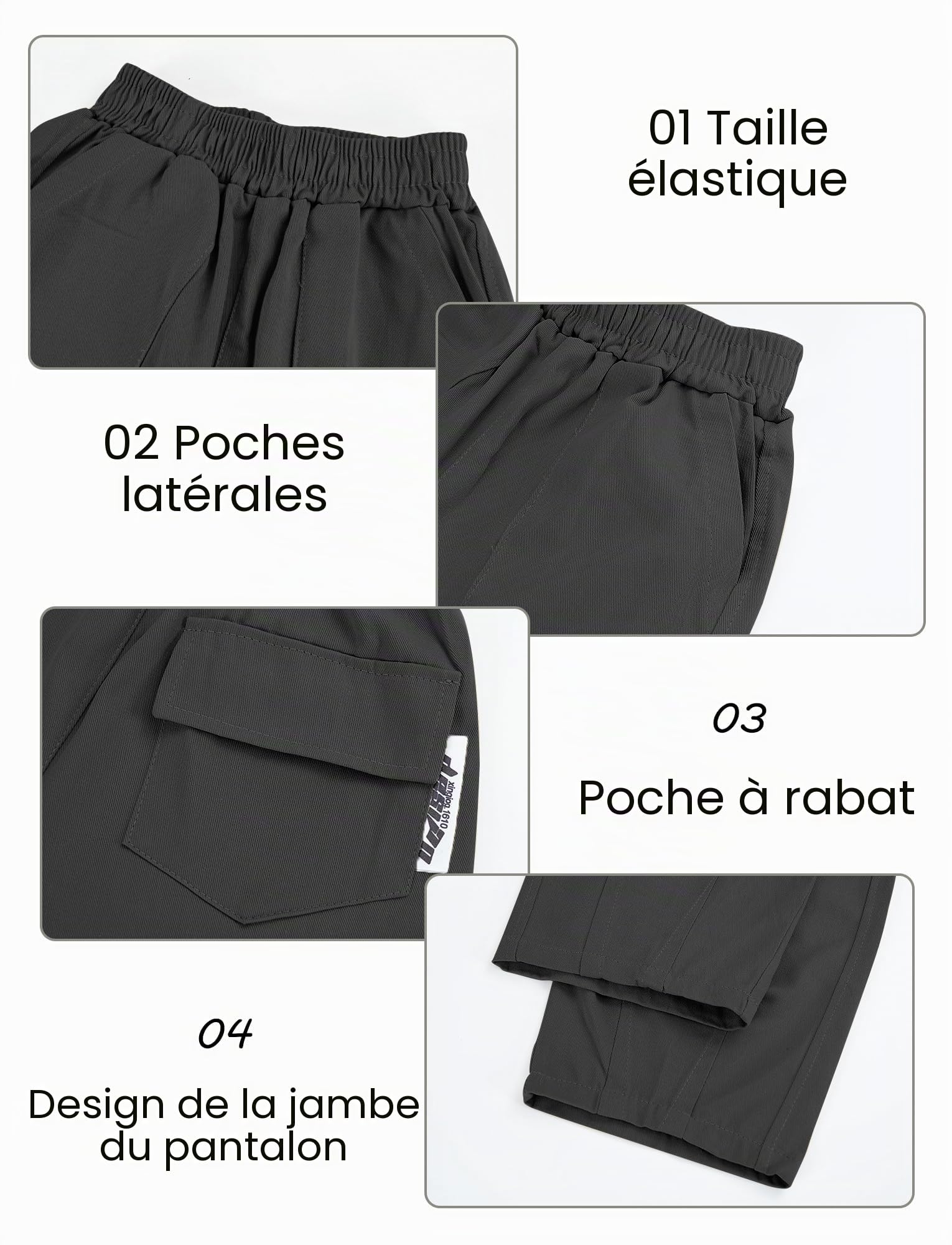 Happy Cherry Pantalon Hip Hop Baggy pour Garçons Adolescents Pantalon Décontracté en Coton pour Enfants Streetwear Jambes Larges