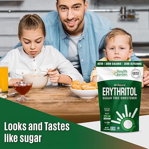 Miniatura 5 de Health Garden Edulcorante de eritritol, sin OMG, sin gluten, sustituto de azúcar, apto para dieta cetogénica, sabe a azúcar (4.75 libras)