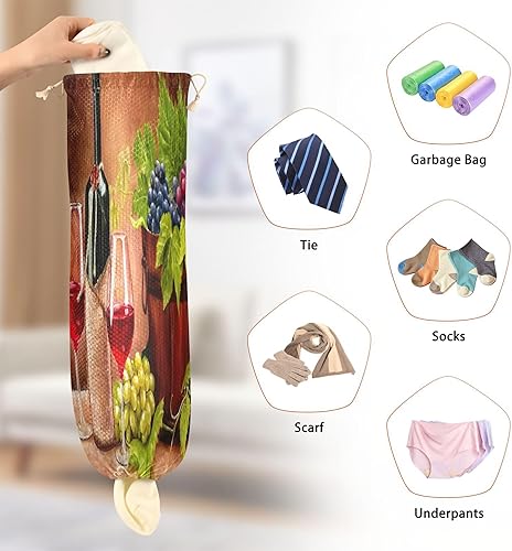 Miniatura 4 de KLL Soportes para bolsas de plástico reutilizables para bolsas de compras, organizador de plástico para montaje en pared, soporte para bolsas de