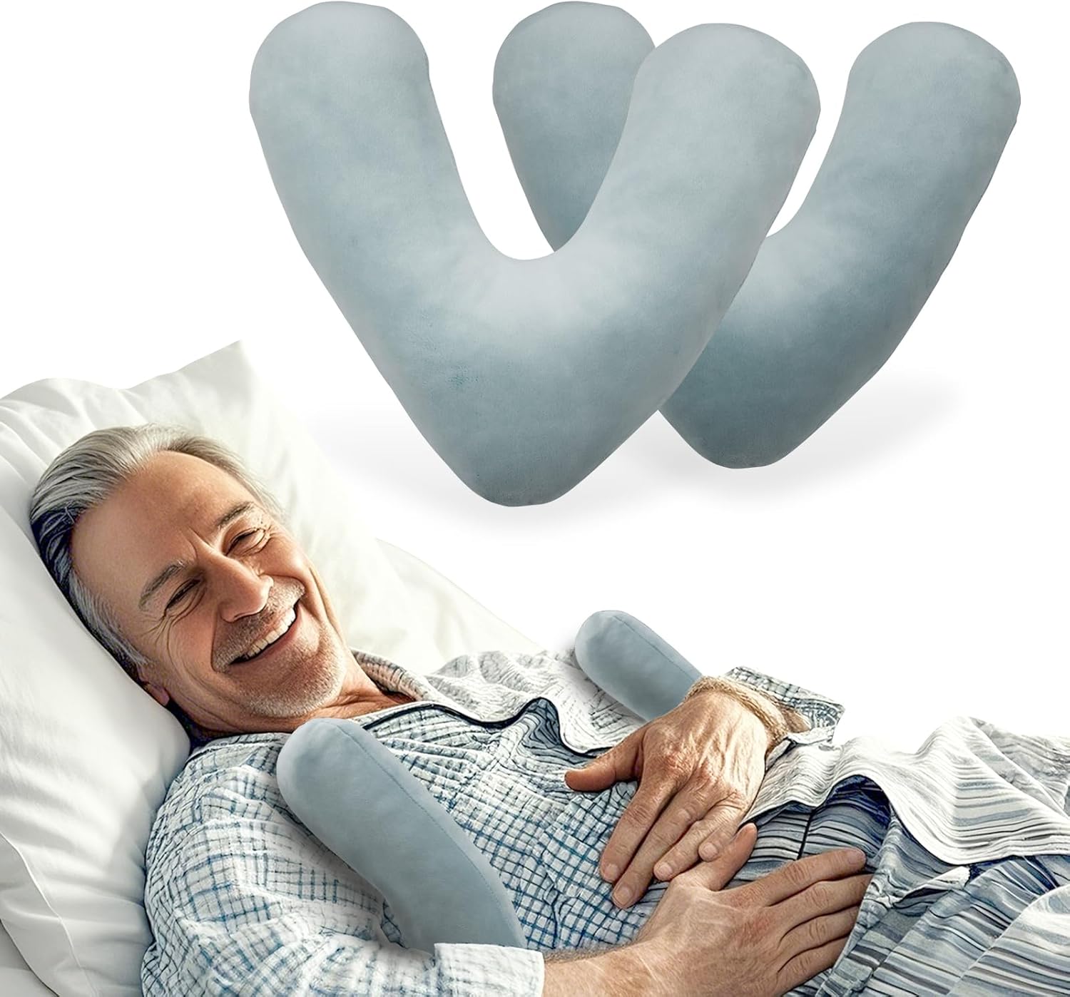 2 PCS Underarm Pillows for Sweat Absorption & Ventilation - Premium Beans Cotton Armpit Pillows, Keep Axillary Dry & Breathable for Post-Surgery Recovery, Long-Term Bed Rest & Elderly Care (Blue)