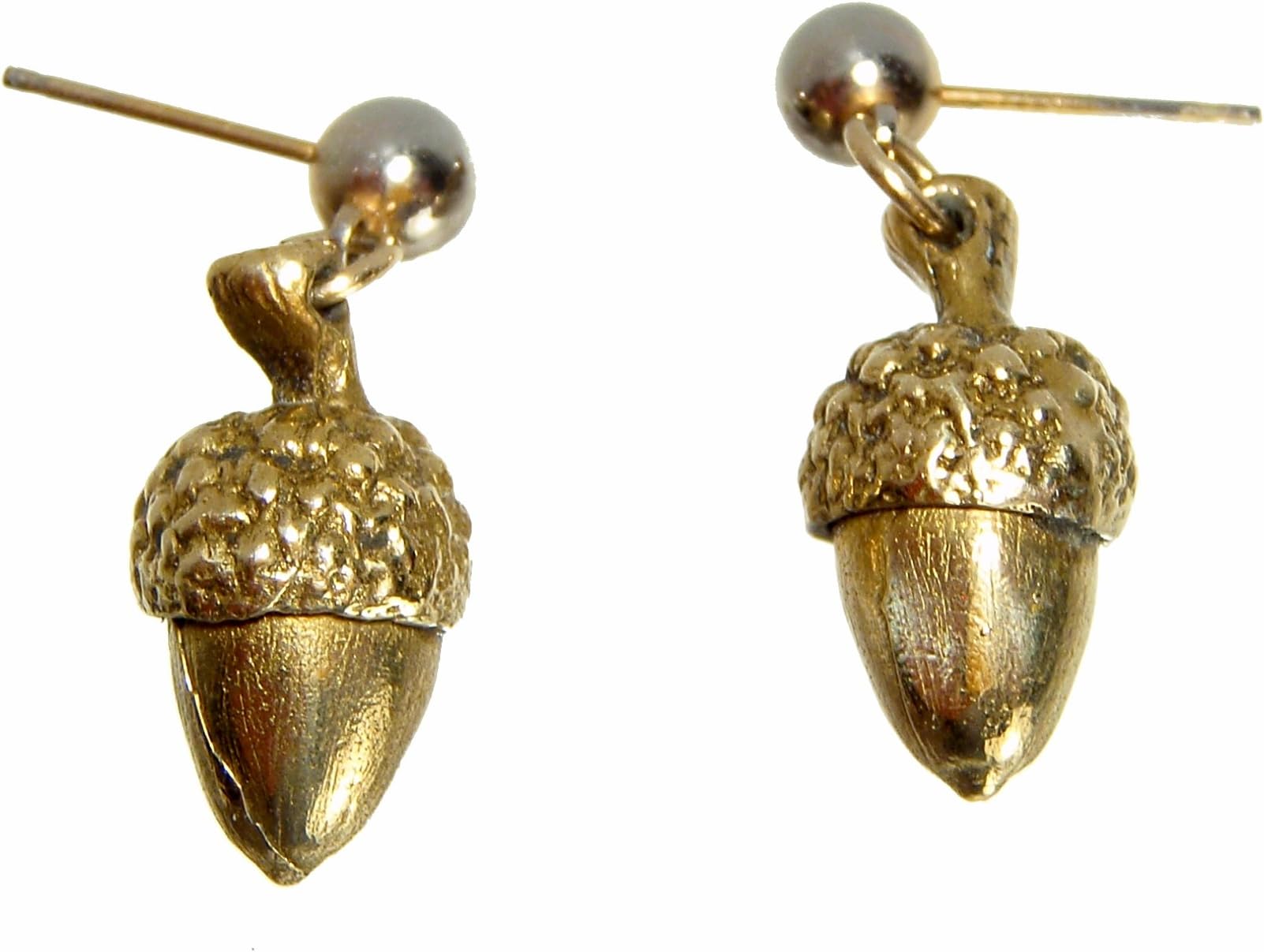 Bronze Acorn Ear Rings With Stainless Steel Findings