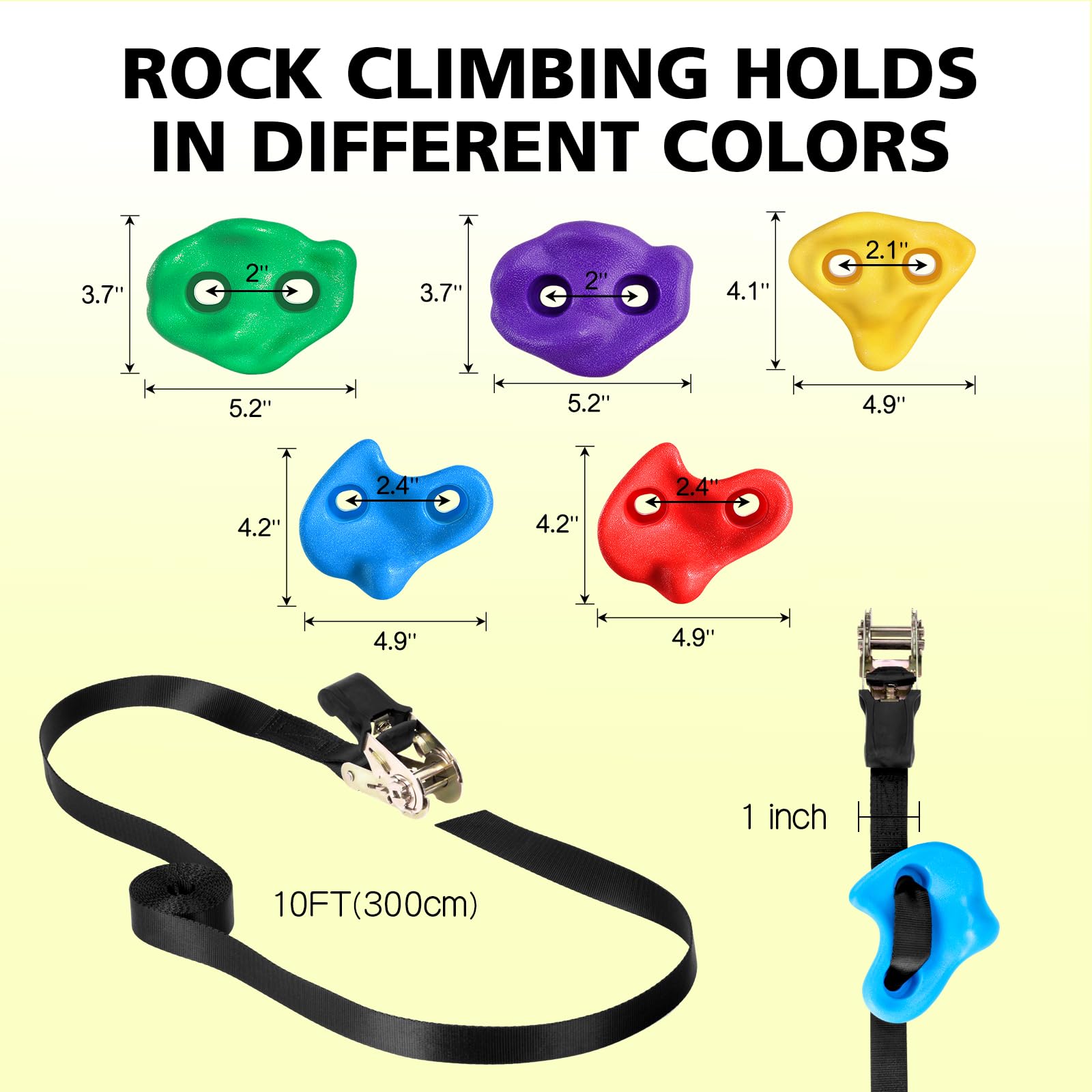 TOPNEW 12 soportes de escalada de árboles Ninja para trepador de árboles, kit de escalada de árboles con escalera de cuerda de 6.6 pies para entrenamiento al aire libre de la carrera de obstáculos