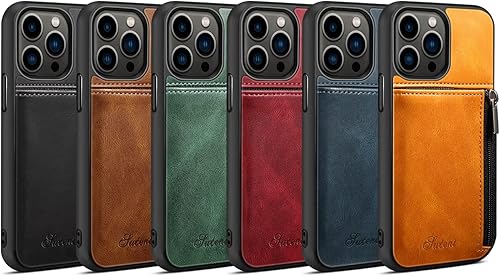 Miniatura 5 de Funda para iPhone 13 Pro Max 5G 2021 6.7 cuero sintético tarjetero cartera suave verde moda cremallera a prueba de golpes carcasa protectora mujeres