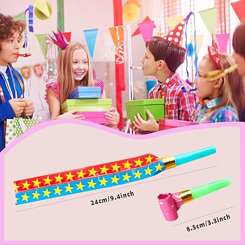 Miniatura 2 de DEMOCRATIDO 40 piezas de sopladores divertidos para fiestas, sopladores coloridos de cumpleaños, silbatos, fiesta de Año Nuevo, sopladores de ruido,