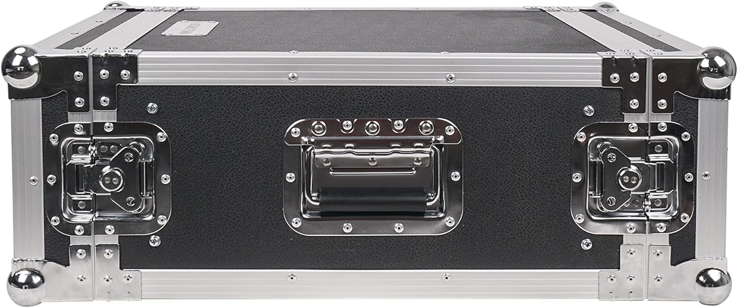 Sound Town 4U PA/DJ Rack/Road Case, 4-Space, with 21" Rackable Depth, Plywood, Metal Ball Corners, Pro Tour Grade Flight Case (STRC-4U)