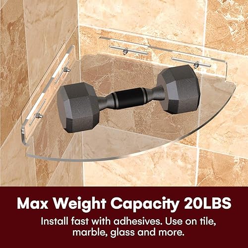 Miniatura 4 de Juego de 2 estantes organizadores de ducha para baño - Vdomus organizador de ducha sin taladro - almacenamiento acrílico adhesivo flotante