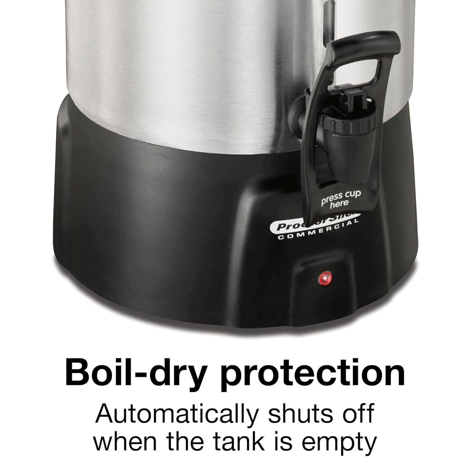 Proctor Silex Commercial 45040R Brushed Aluminum Coffee Urn, 40 Cup Capacity, Fast Brewing, One-Hand Dispensing, Dual Heaters, Commercially Rated, NSF Listed