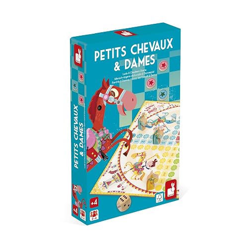 Janod - Jeu des Petits Chevaux + Jeu de Dames