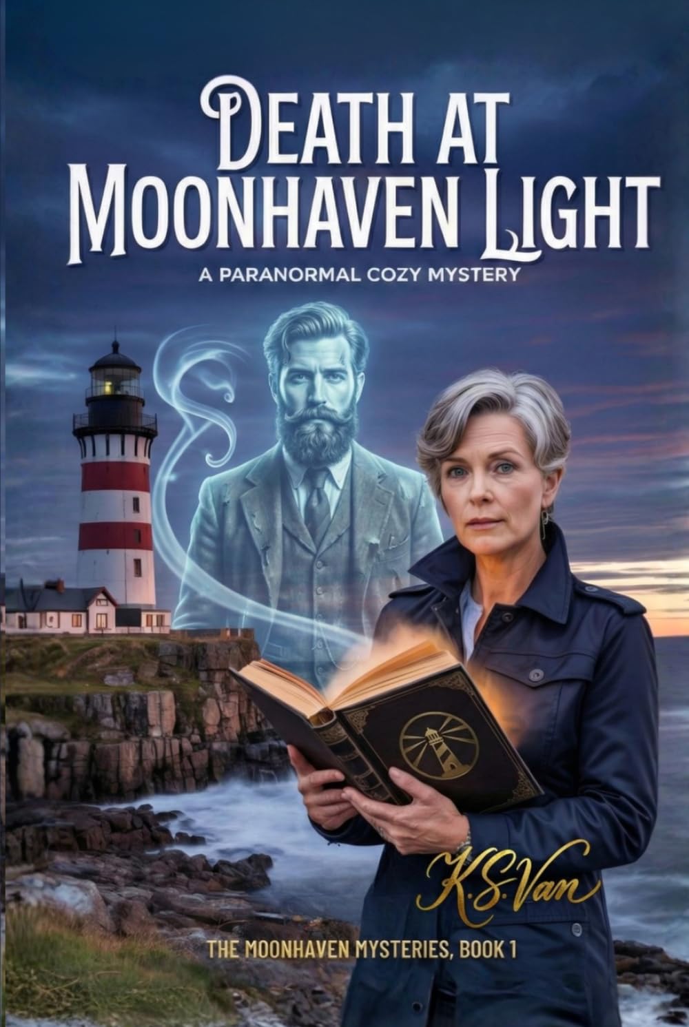 Death at Moonhaven Light: A Retired Detective Paranormal Cozy Mystery (The Moonhaven Mysteries)