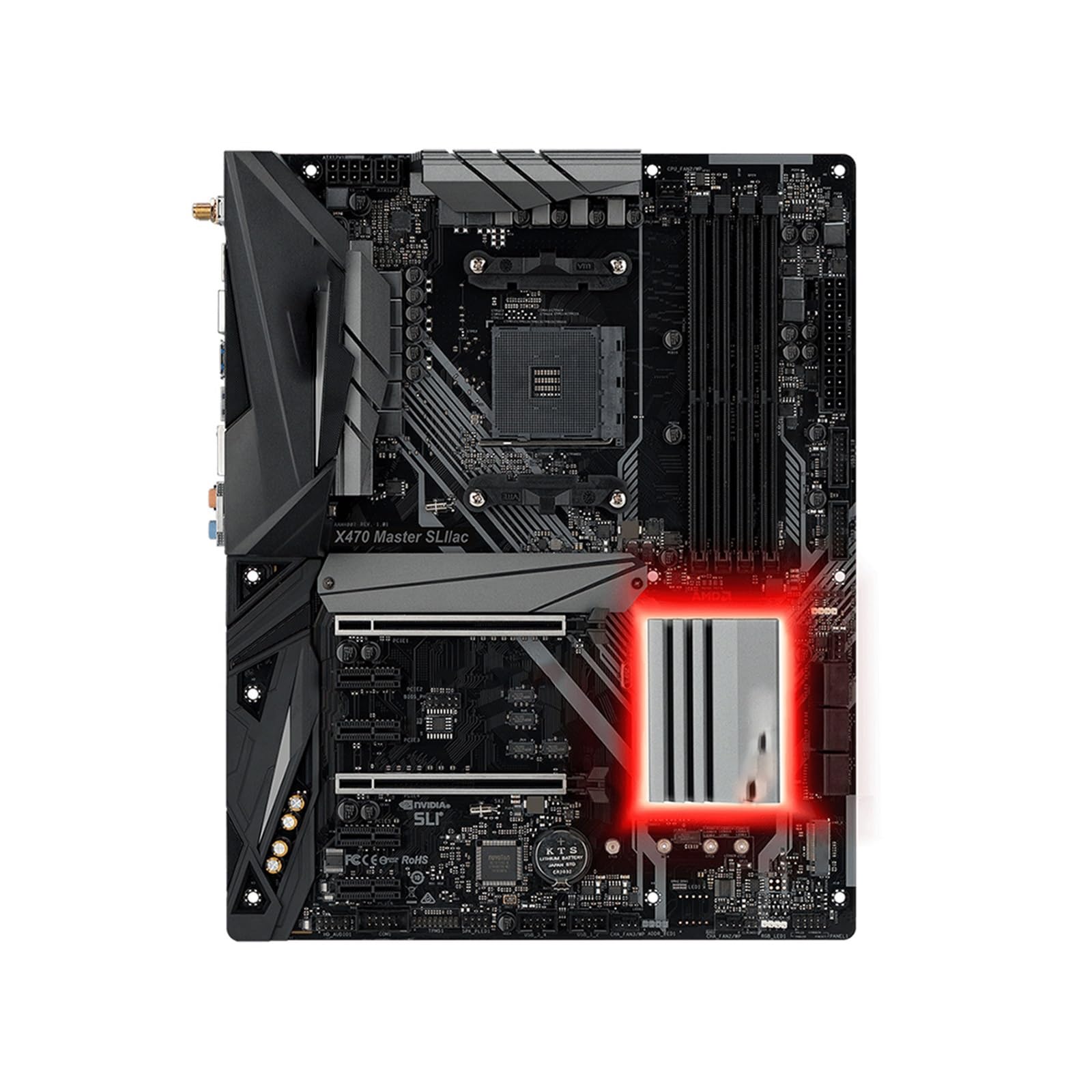 Placa Base Placa Base Fit For ASRock X470 Master SLI/AC Compatible con 1600 2700X 1700X 5600X 5700X3D 5800X3D 5800X CPU 4xDDR4 M.2 ATX