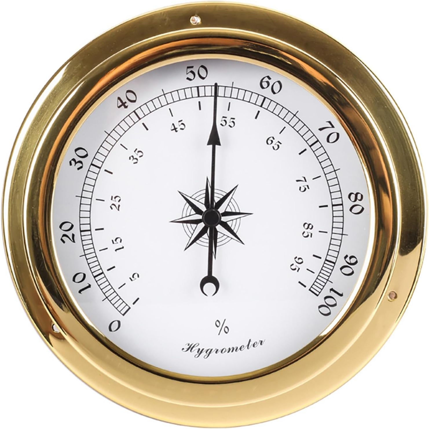 Barometer Thermometer Hygrometer Clock Set, 4 pcs Analog Weather Station Set, Gold