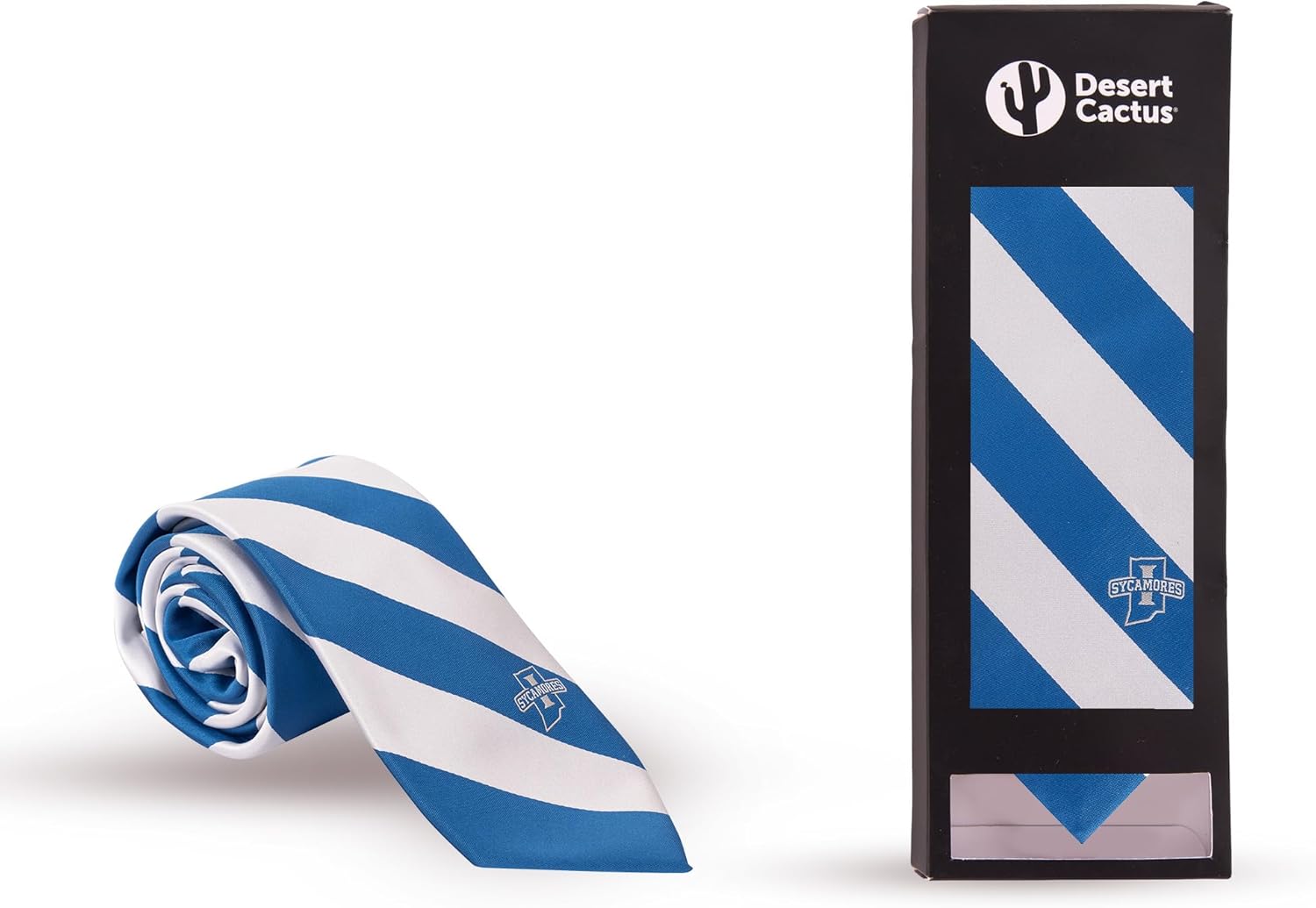 Desert Cactus Indiana State University Neck Tie ISU Sycamores 100% Polyester Necktie with Logo, Officially Licensed (Style A) - Image 4