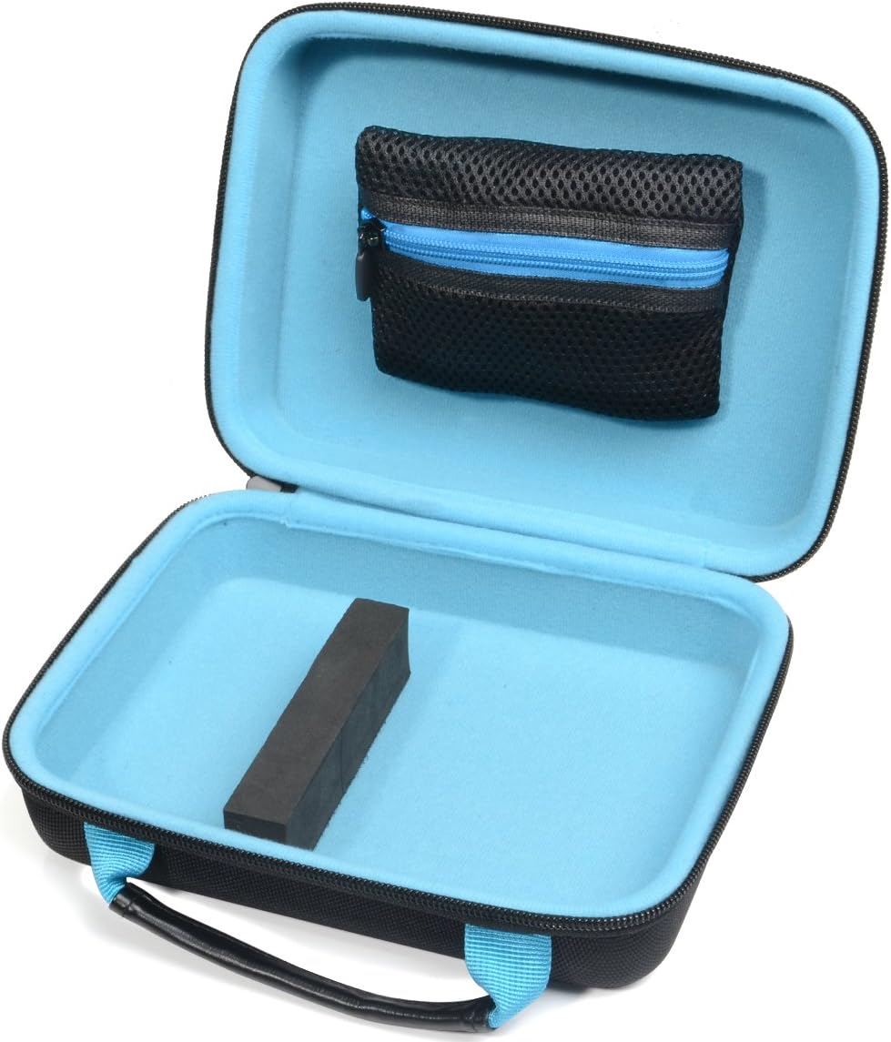 Protective Case for Holy Stone HS160 Shadow FPV RC Drone kit, Smart strong divider protecting HS160 and Remote controler, zipper mesh pocket for cable, back up batteries and charger, black +blue