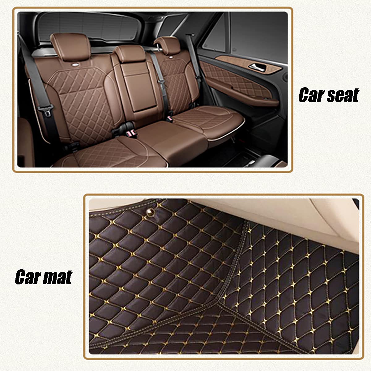 Genarbtes Kunstleder Polsterstoff Kunstledergewebe Vinyl-Ledertuch Strukturiertes Material Auto Boot Textil Diamantgitter Leder mit Lychee-Muster Braun(Size:5 x 1.38 m)