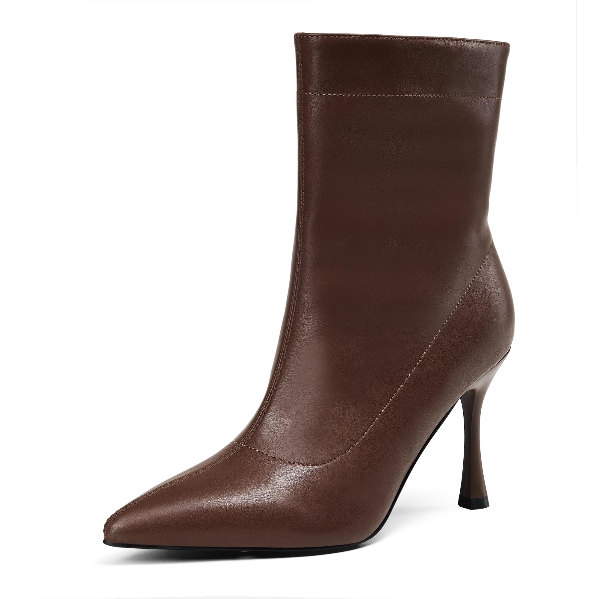 Elisabet Tang Ladies Dress Ankle boots 3 5IN Pointed toe - Mid Heel Stiletto Work Booties for Women