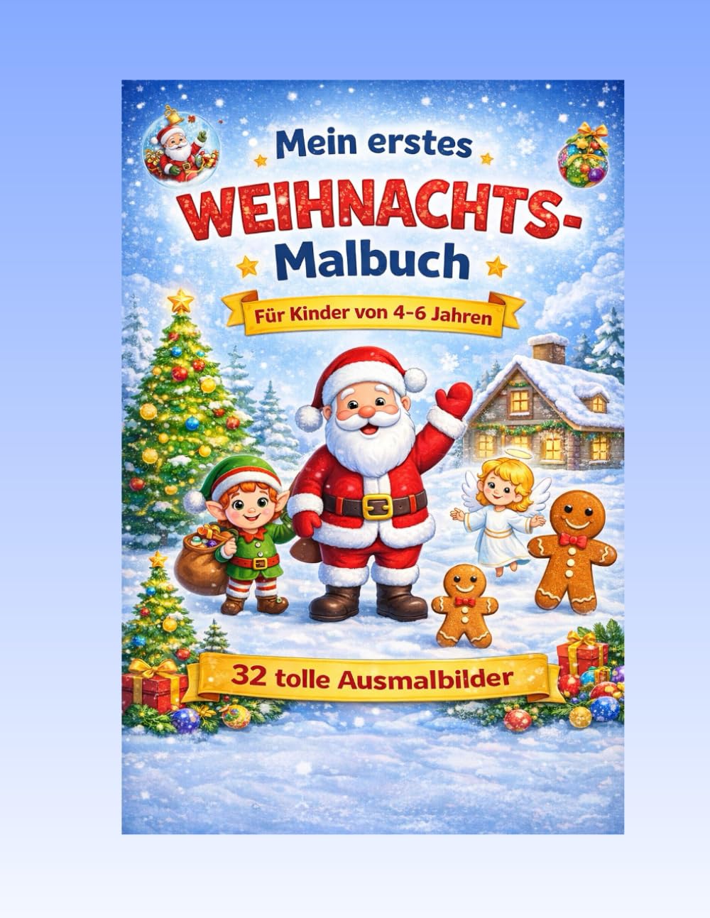 Mein erstes Weihnachts-Malbuch: Für Kinder von 4-6 Jahren / 32 tolle Ausmalbilder