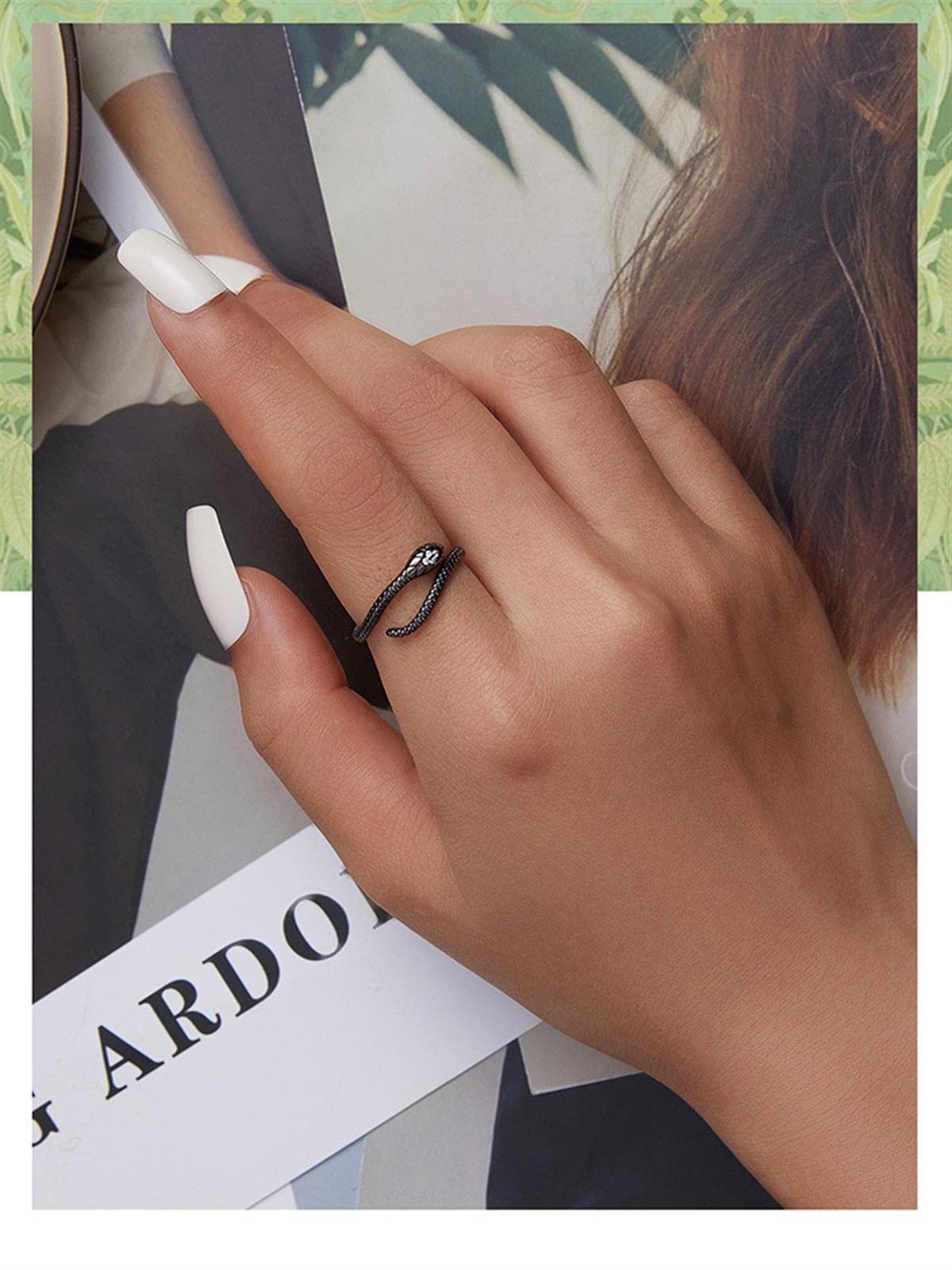 925 Sterling Silber Personalisierte Tiere CZ Ring für Frauen Männer Engagement Hochzeit Versprechen Ring Minimalistische Paar Valentine Ring,Schwarz