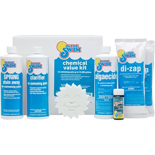 In The Swim Deluxe Swimming Pool Chemical Value Kit – for Above Ground and In-Ground Pools – Treats Up to 15K Gallons