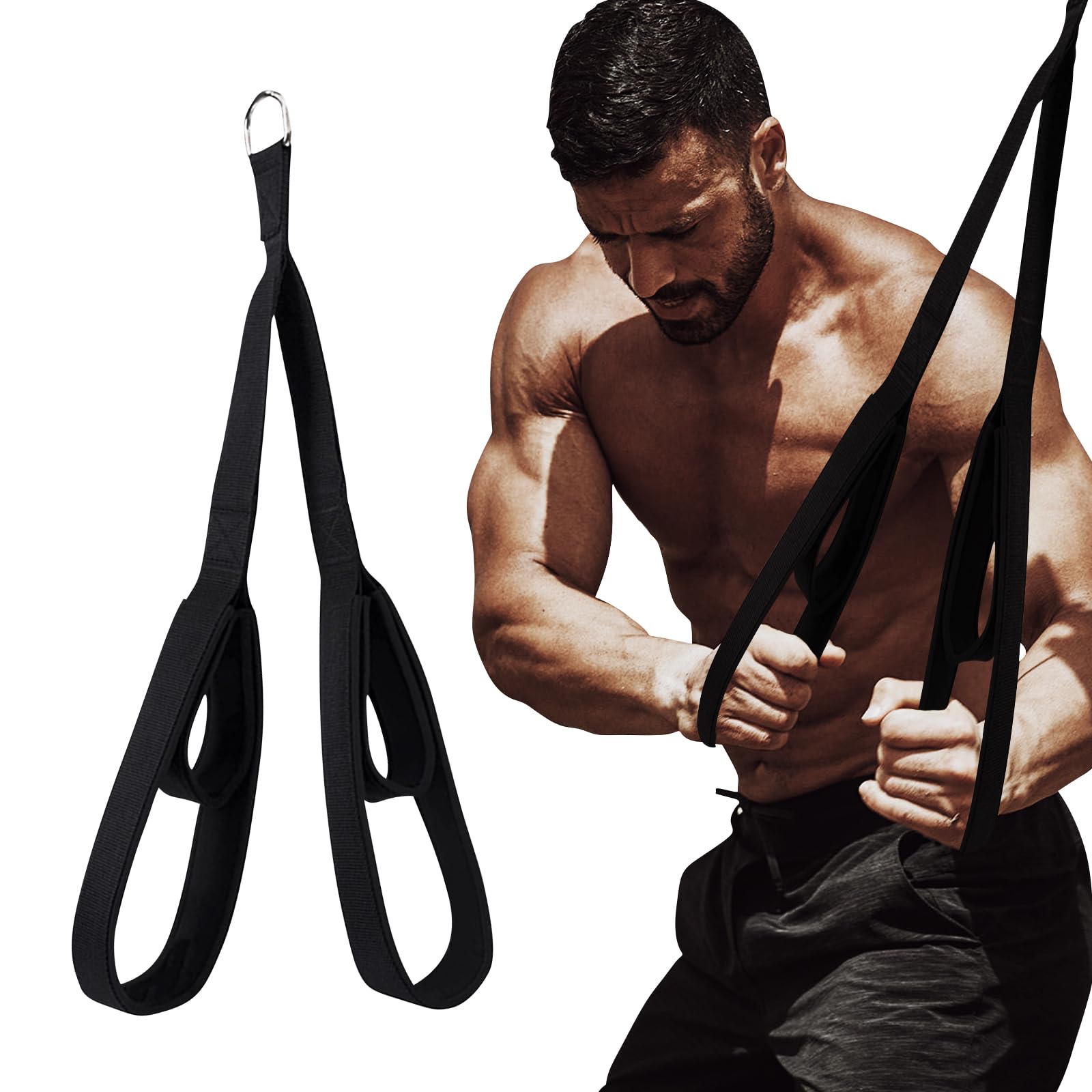 Corde Triceps,Accessoires pour Fitness Et Musculation Câble de Traction Câble Triceps Long Deux Tailles Câble de Traction Triceps pour Push-Downs, Facepulls Une Utilisation à Domicile Ou Salle Sport