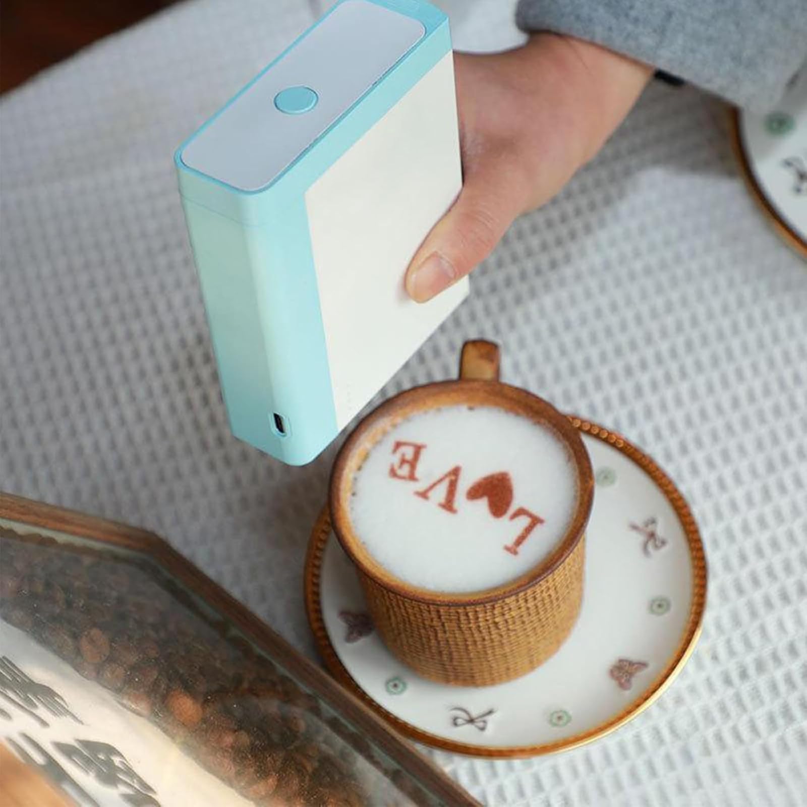 Piccola Stampante Alimentare A Getto D'inchiostro Immagini Personalizzabili Testo Sulle Torte Biscotto Schiuma USB C Ricaricabile Leggero Strumento Creativo Stampante Per Torte Brown+Black+Red