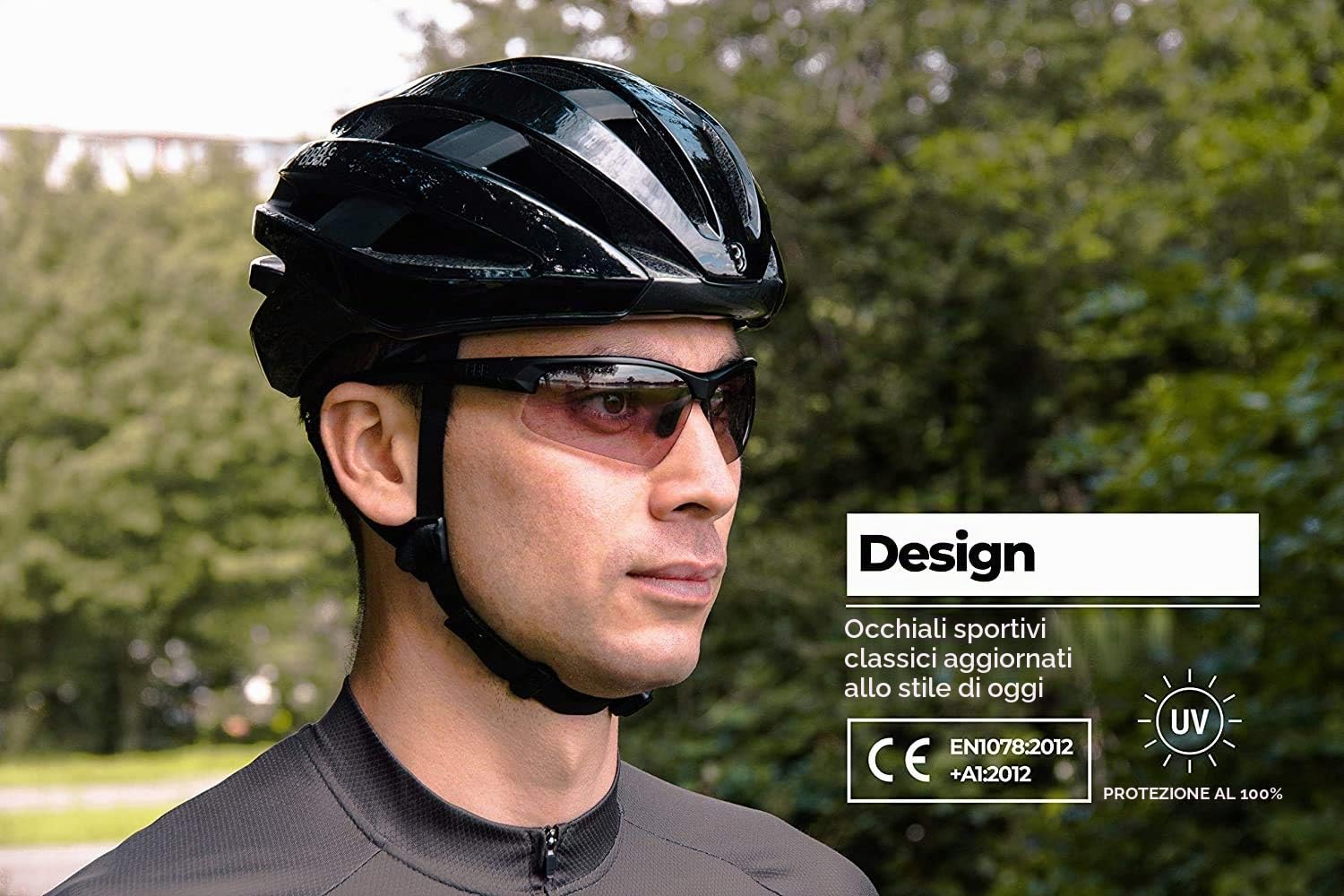 BBB Cycling - Occhiali da Bici Impress Reader - Lenti da Finestra per la Lettura - Ponte nasale Regolabile - Accessori per Bici - Leggero - Nero Lucido BSG-59