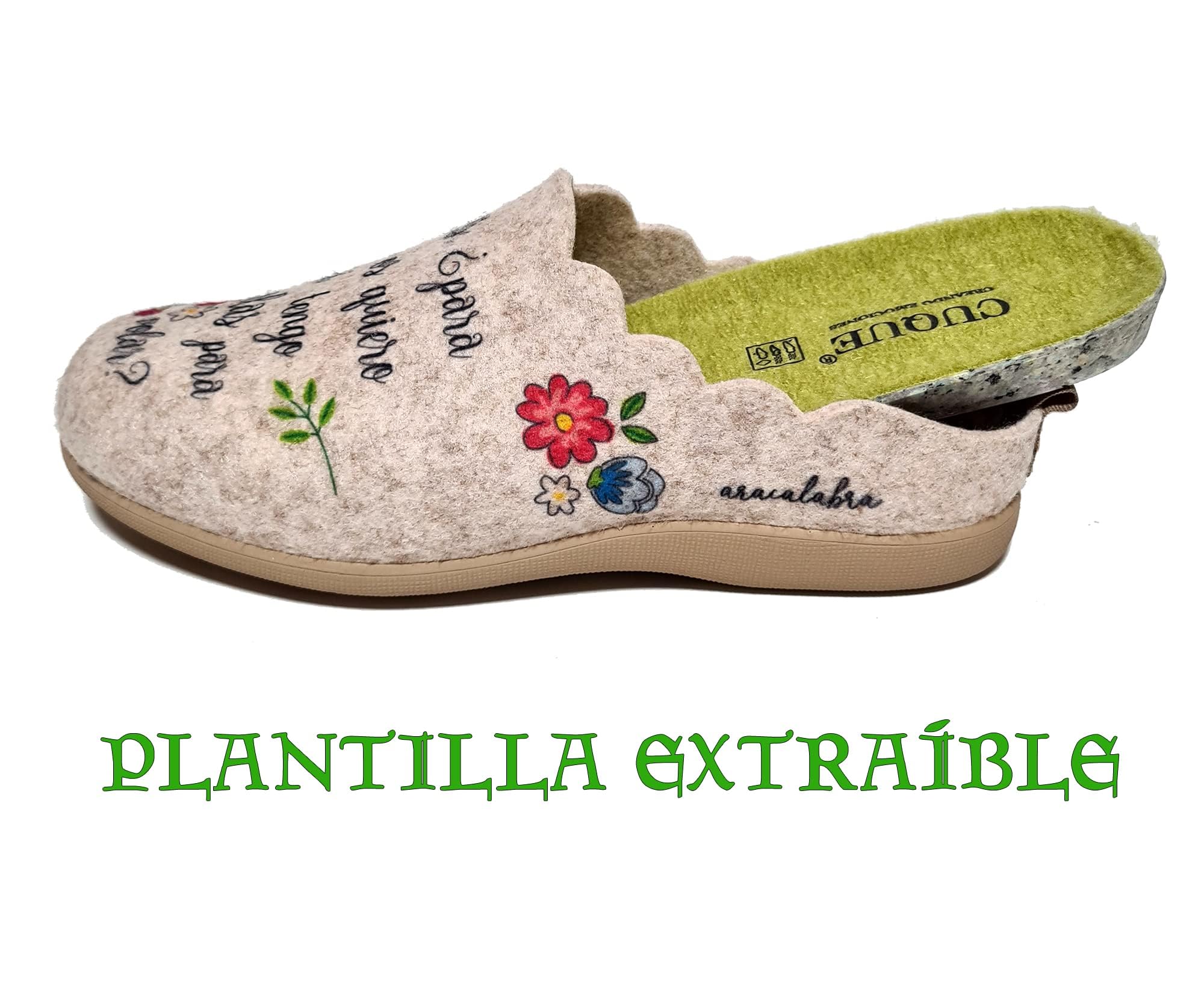 Rodevil Zapatillas fieltro Frida estar por casa cómodas mujer bonitas