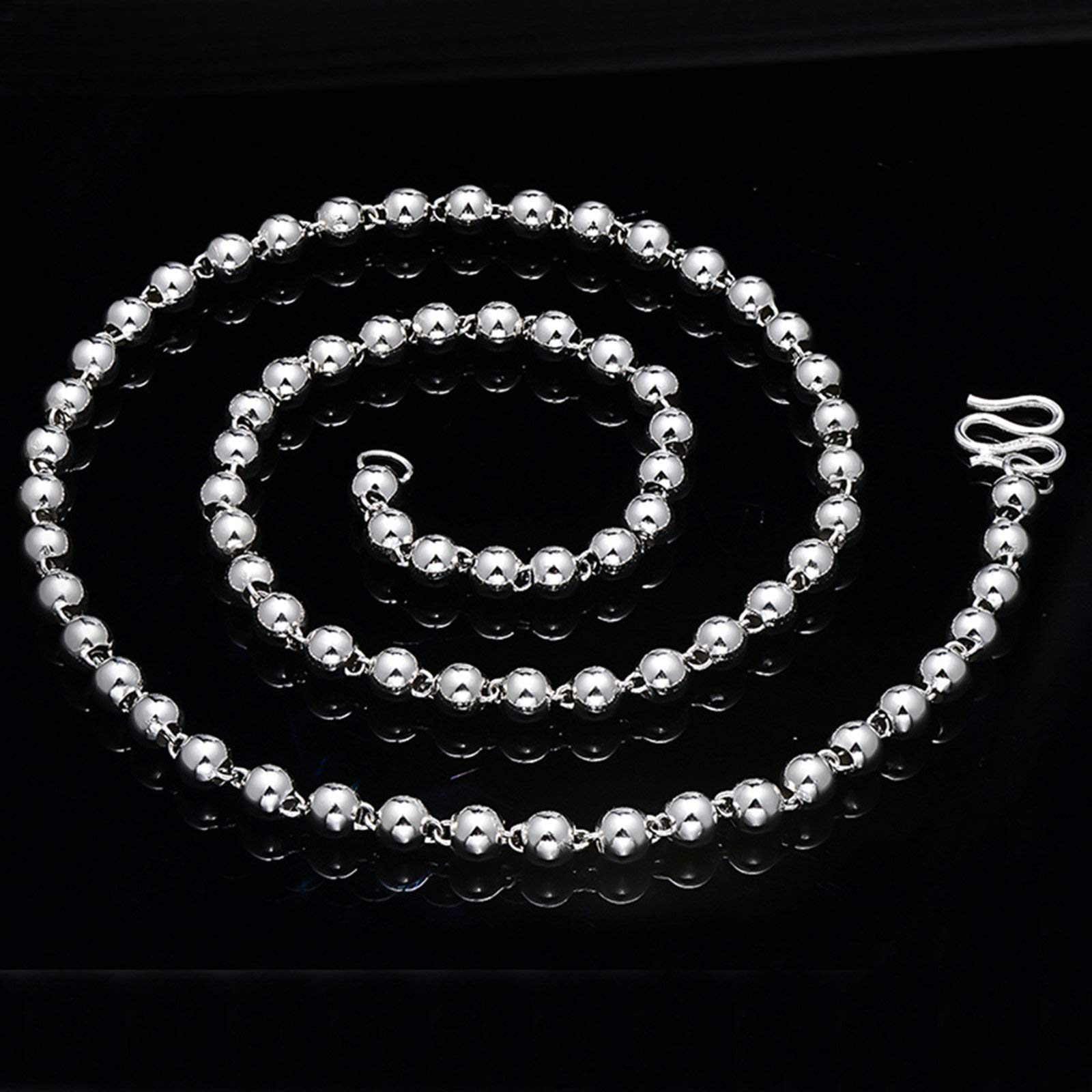 Cadena Bola Collares Cadena Mujer Cadena Plata de Ley Plata