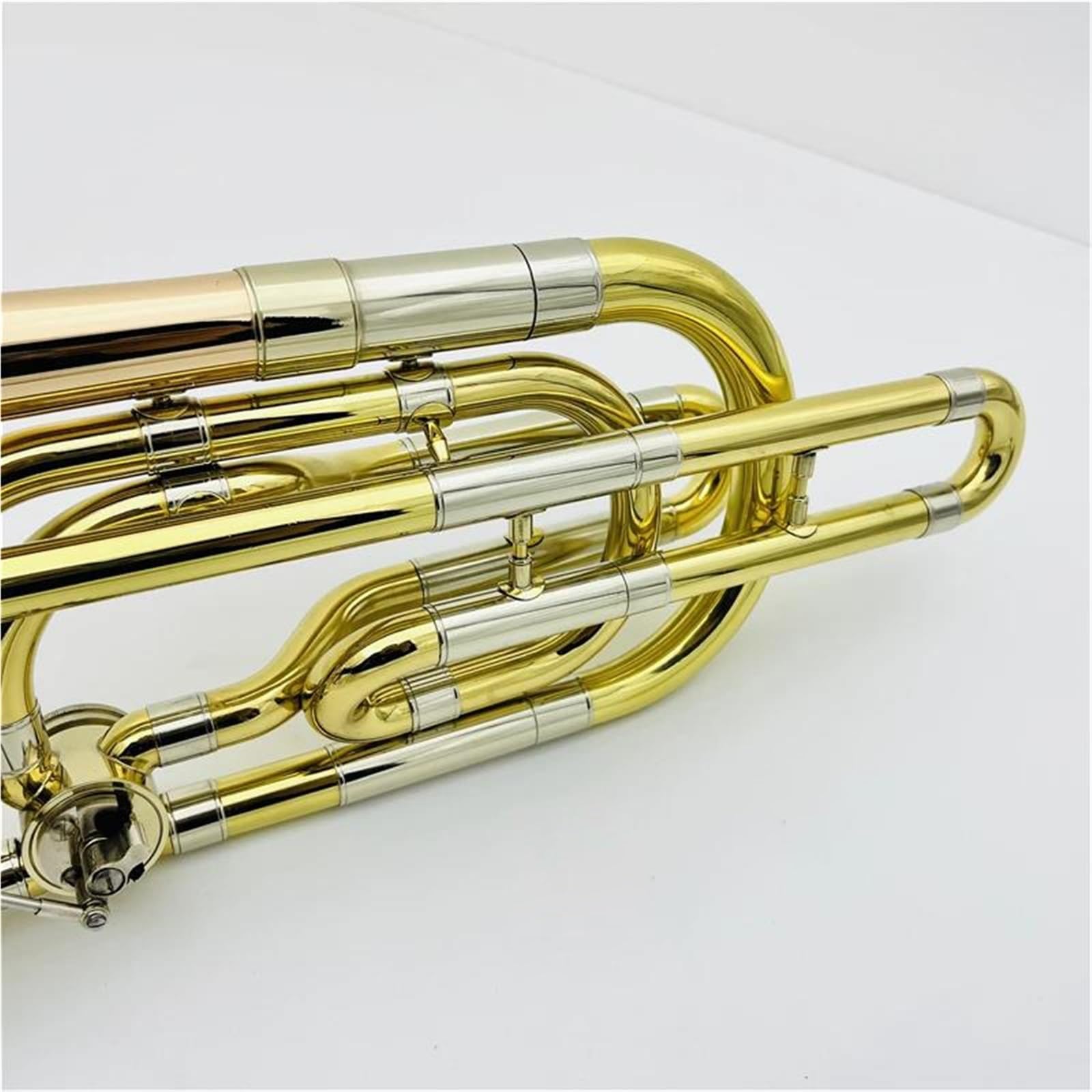 Puzon dla początkujących Bb F puzon dwutłokowy fosforowy brąz mosiądz platerowany profesjonalny instrument muzyczny z etui,