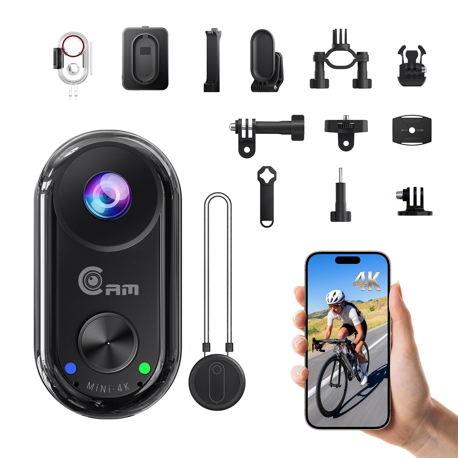 4K Mini Sports Camera, 20MP Portable Body Camera, 6 Axis Stabilisation POV Action Camera, 40 M Waterproof Camera, WiFi Mini Camera Portabl Sports Magnetic (and Mounting Accessories)-image-23
