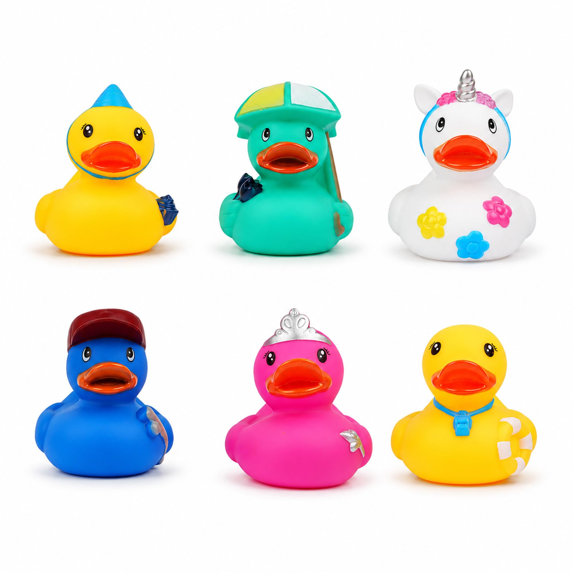 Rubber Duck Bath Toy Set for Kids & Toddlers Floating Squeaky Water Toys for Bath Time, Sensory Play, Baby Showers, Party Bags