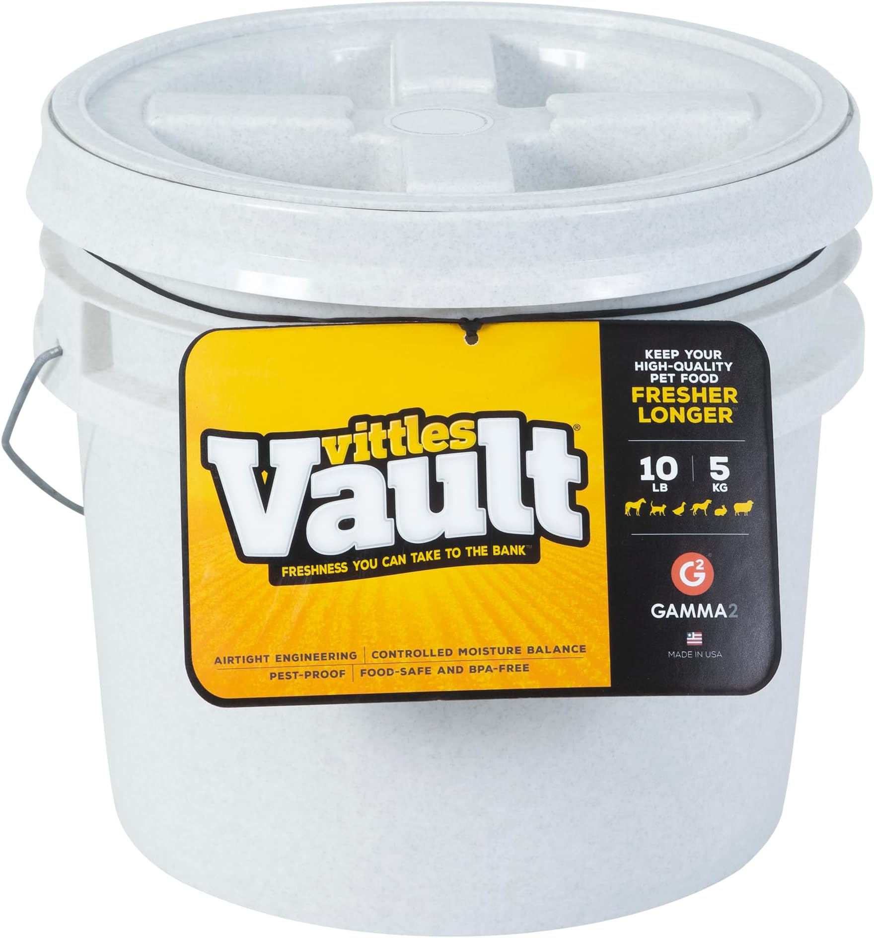 Gamma2 Vittles Vault Dog Food Storage Container, Up to 10 Pounds Dry Pet Food Storage, Made in USA