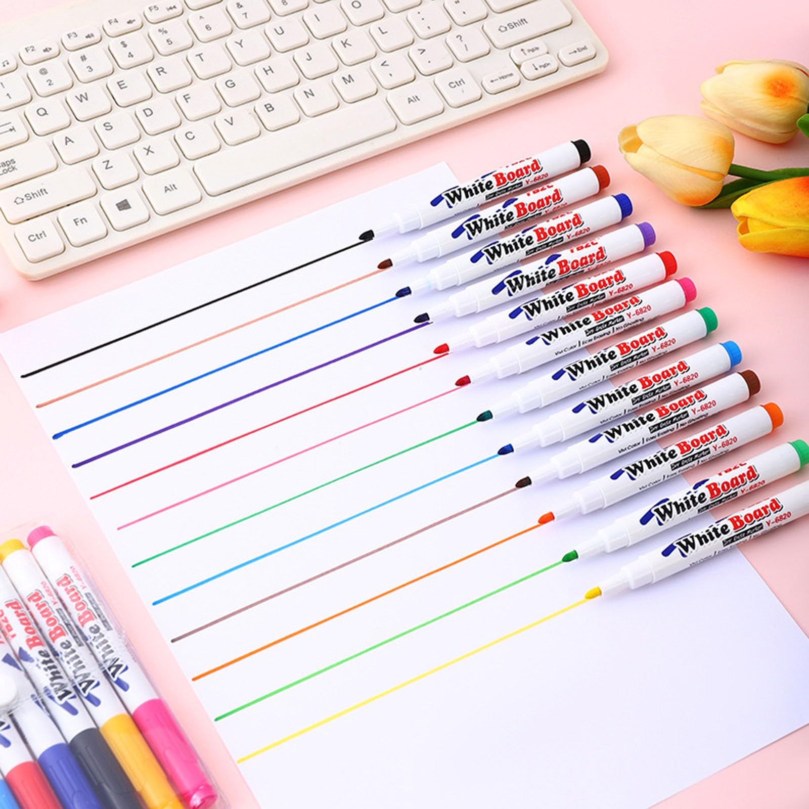 CQQNIU Set De 12 Rotuladores Mágicos De Agua – Efecto Flotante, Pintura En Cuchara, Borrado En Seco, Juguete Educativo Para Niños Con 1 Cuchara Gratis