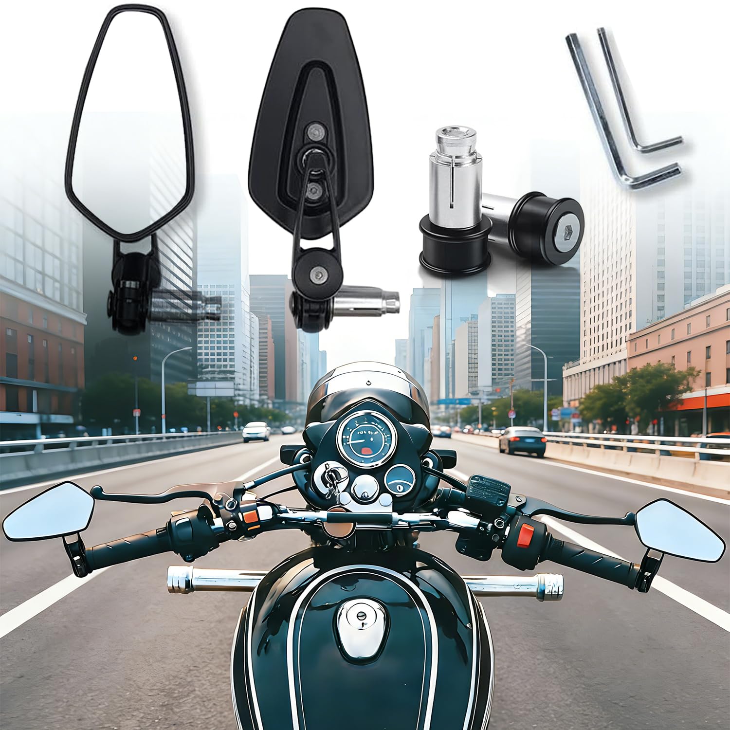 Rétroviseurs de guidon moto universels 7/8" 22mm Rétroviseurs Latéraux Moto pour GROM MSX125 Z650 Z750 Z900 MT-03 MT-07 FZ-07 MT-09 FZ-09 MT-10 FZ-10 MT-25 SV650 SV1000
