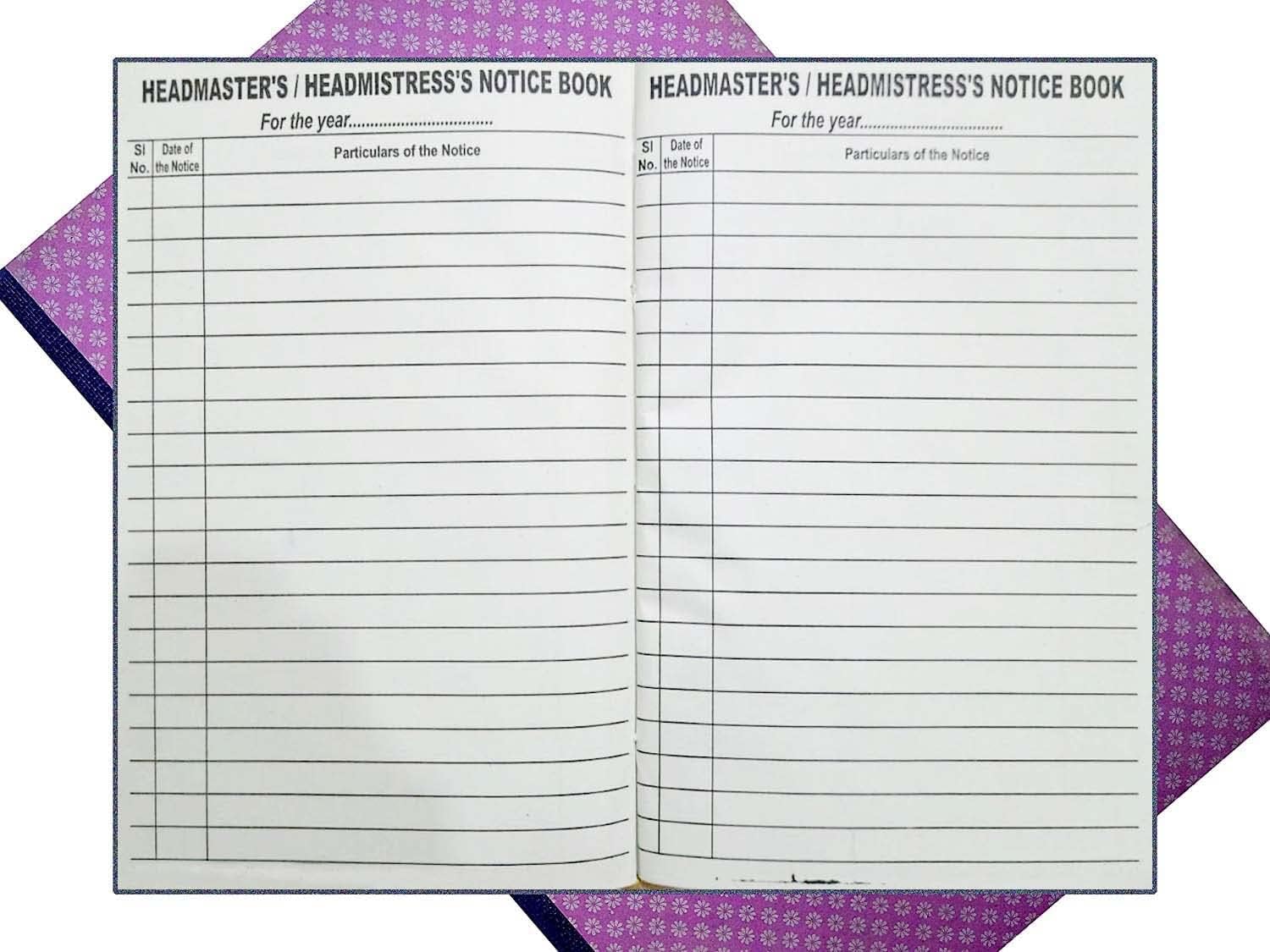 Anvis Headmaster's/Headmistress's Notice Book - 21 * 17 cm | 100 Sheets | 200 Pages | Hard Bound