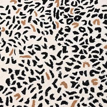 Leopard Print Area Rug 8' x 10' Red Persian Style Animal Carpet Vintage Oriental Floral Border Soft Durable Easy Maintenance