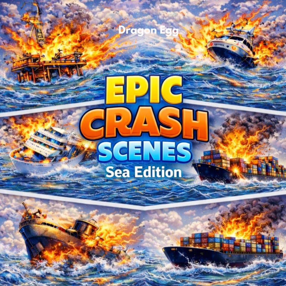 EPIC CRASH SCENES COLORING BOOK SEA EDITION