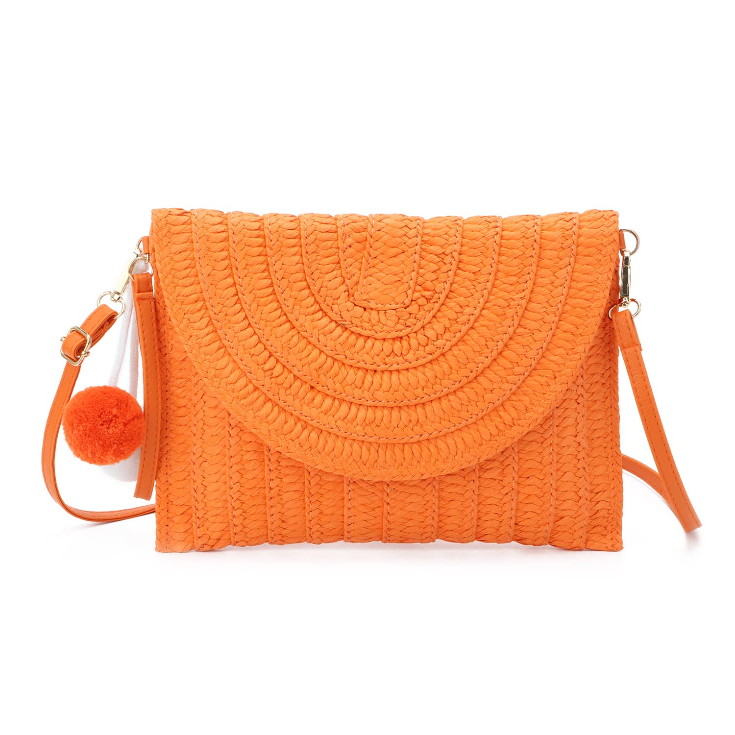 Sac à main d'embrayage de soirée en paille pour femme Sac à main de plage d'été Sac d'enveloppe tissé en paille