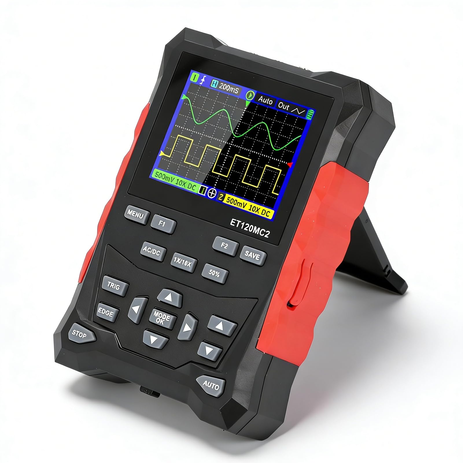 Digital Handheld Automotive Oscilloscope, 2.4 Inch TFT LCD Screen, 120MHz Bandwidth, 500MSa/s Sampling, 3 Scan Modes, Portable