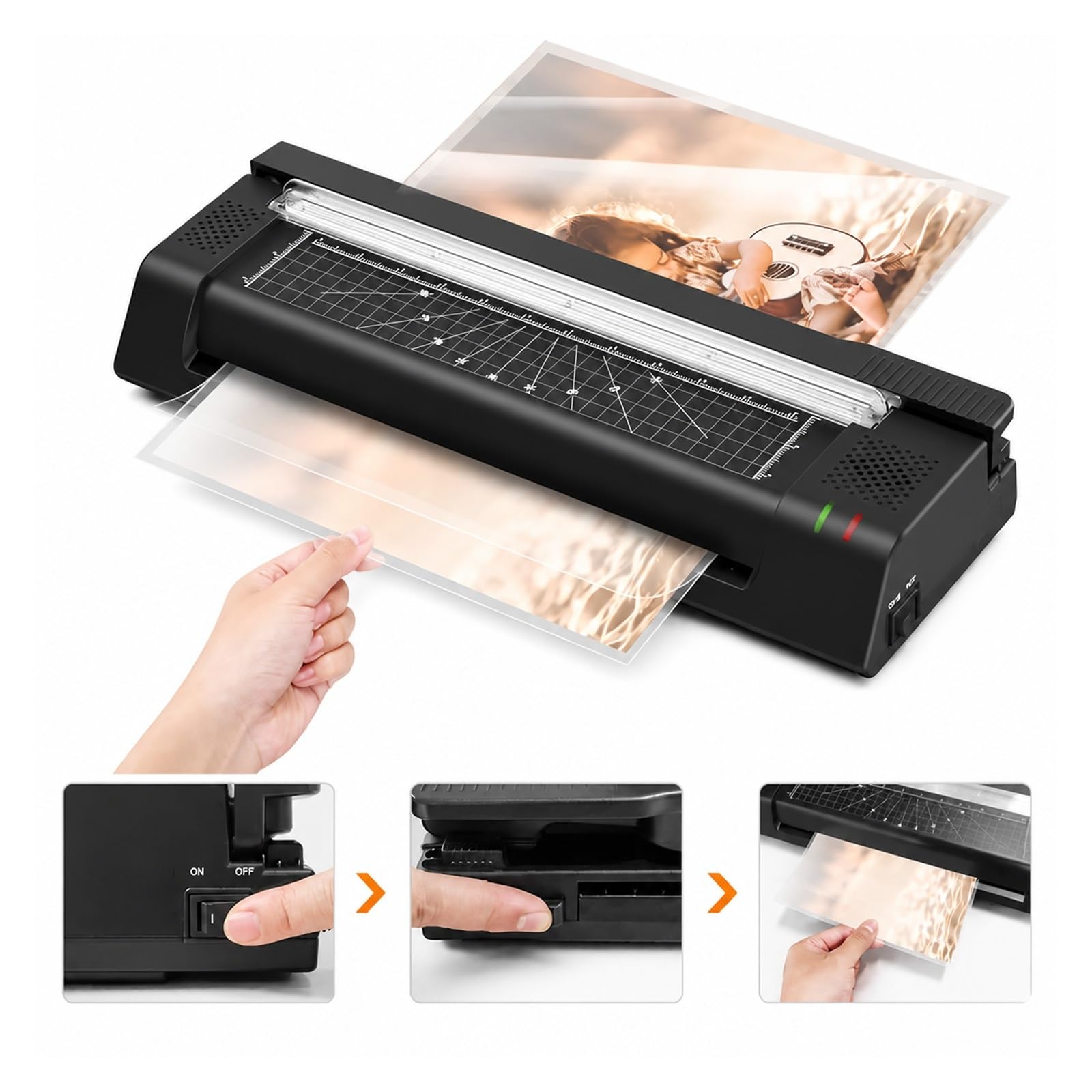 Laminator, 13-calowy Laminator Termiczny Ze Stalową Obcinarką Do Papieru do domu i biura