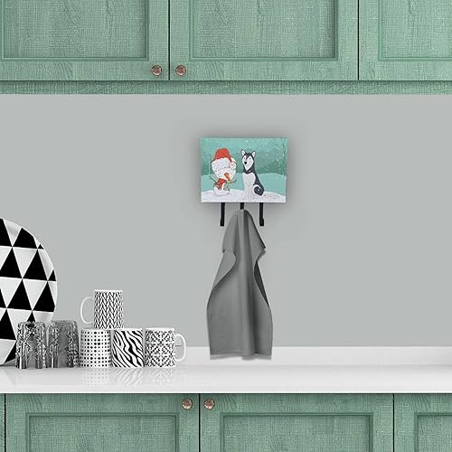 Miniatura 4 de Caroline's Treasures Correa de Navidad con diseño de muñeco de nieve siberiano Husky o ganchos para llaves, multicolor