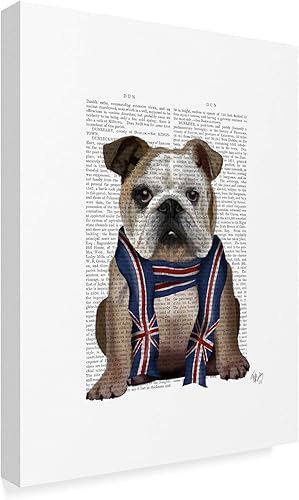 Miniatura 2 de Fab Funky, Bulldog inglés con bufanda en texto de Fab Funky, 31.9 x 46.5 in