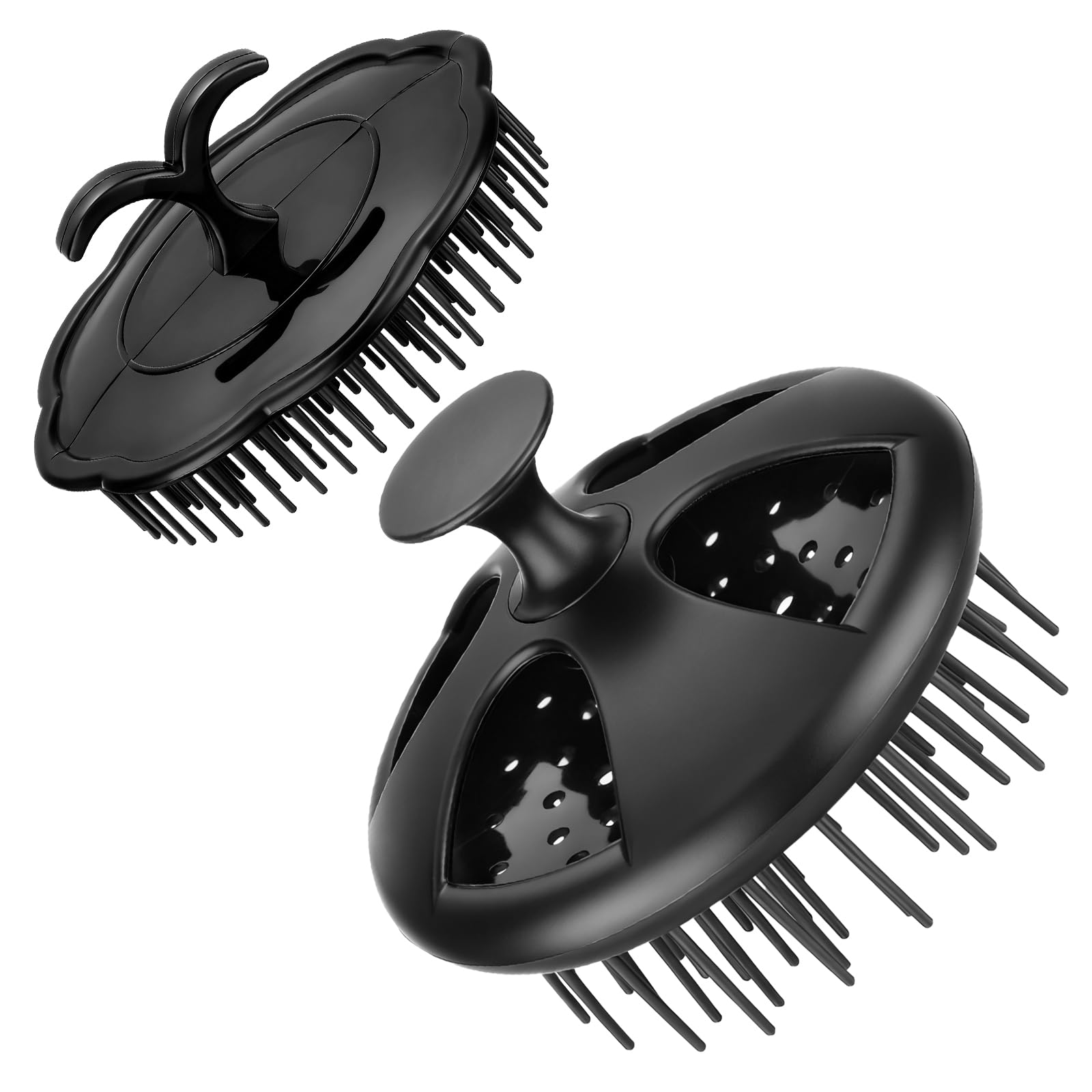Segbeauty Kopfhaut Massagebürste, 2 Stück Massagebürste Haare, Shampoo Bürste für Peeling und Kopfmassage, Nass und Trocken, Reduziert Schuppen - Schwarz